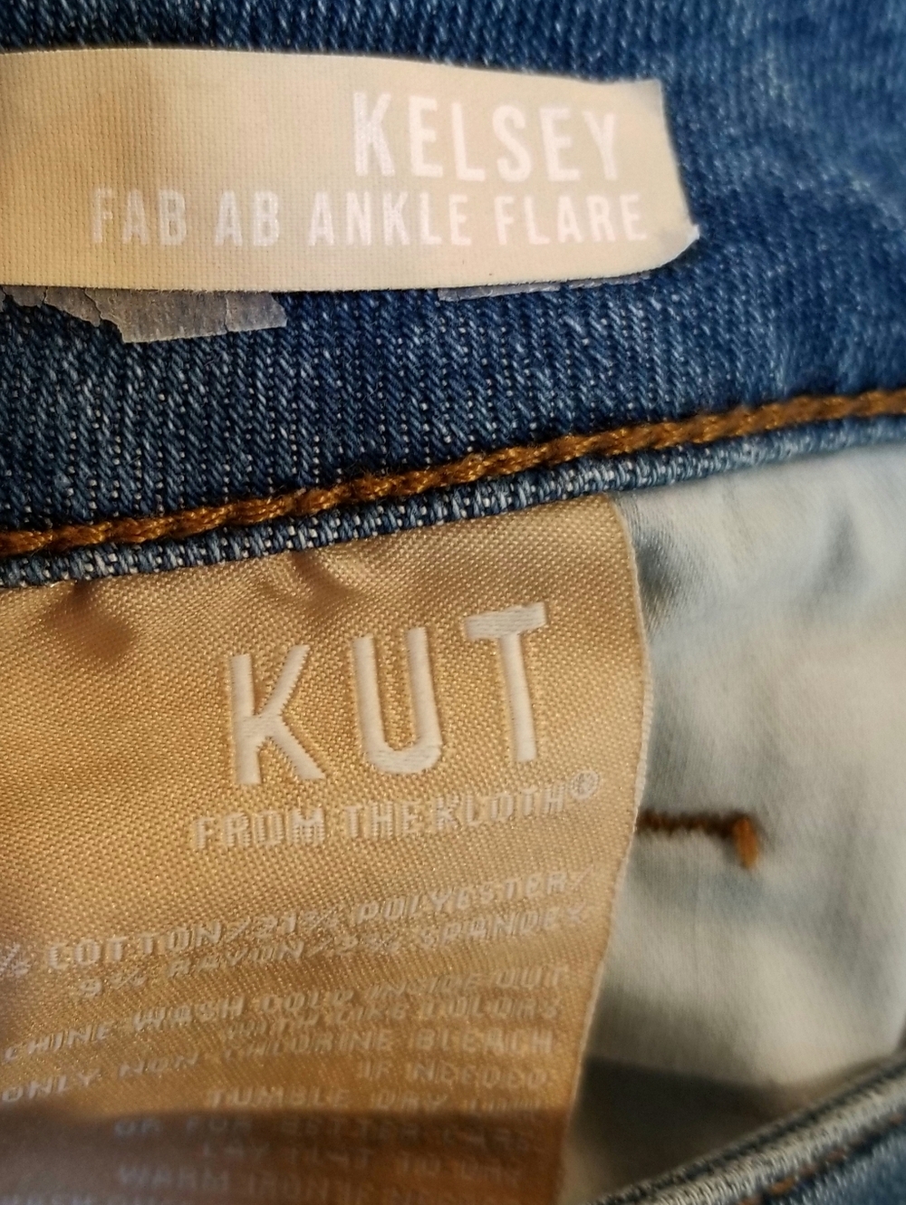 KUT FROM THE KLOTH Kelsey Fab Ab Ankle Flare Jeans Women's 12 Blue High Rise - Picture 5 of 10